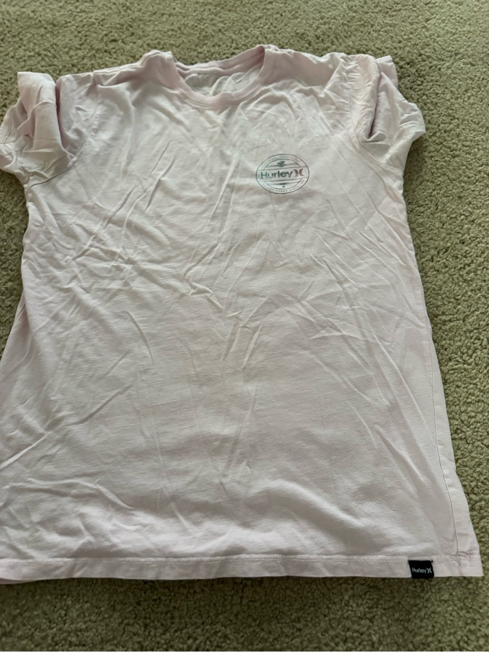 Hurley Pale Pink Crew Neck Logo Tee
